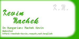 kevin machek business card